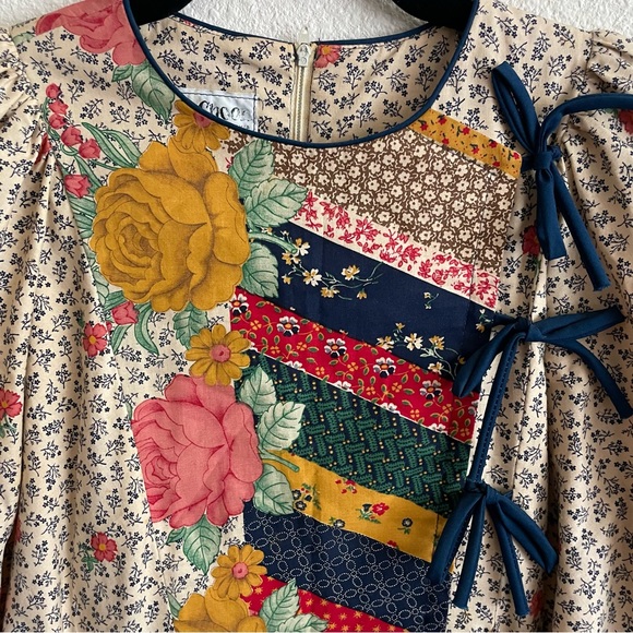 Vintage Just Choon California Prairie Mixed Print Floral Boho Cottagecore Dress - Picture 2 of 16